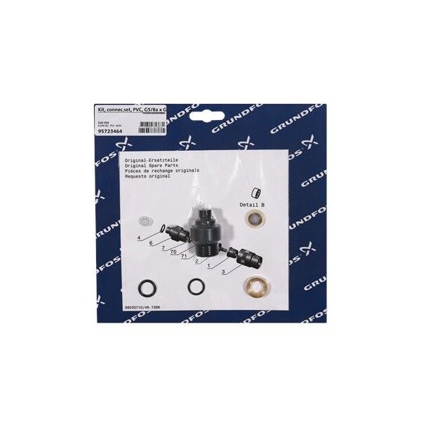 Pump Repair Kits- Kit, connec.set, PVC, G5/8a x G1/4a, Spare Part.